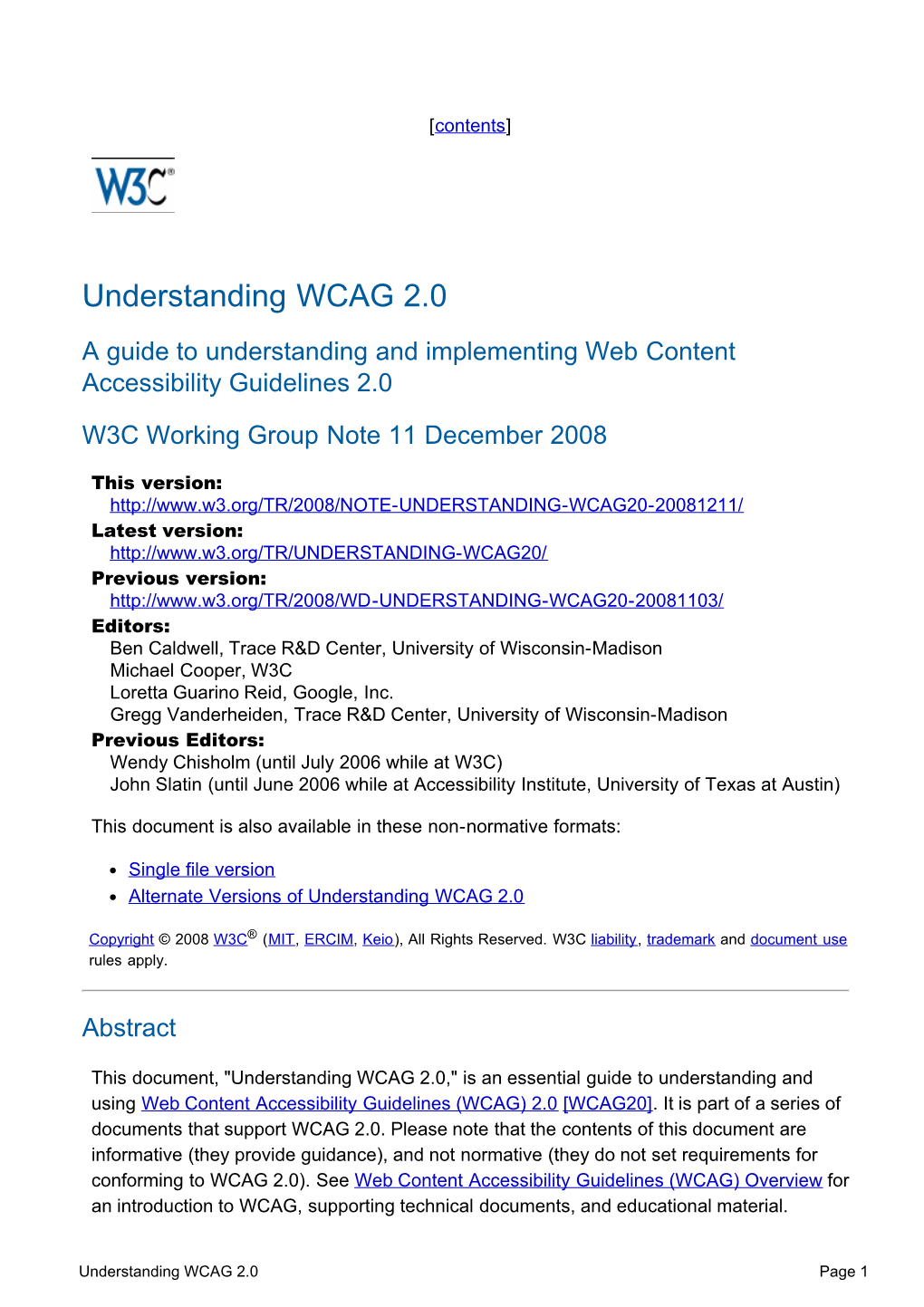 A4 PDF Version of Understanding WCAG