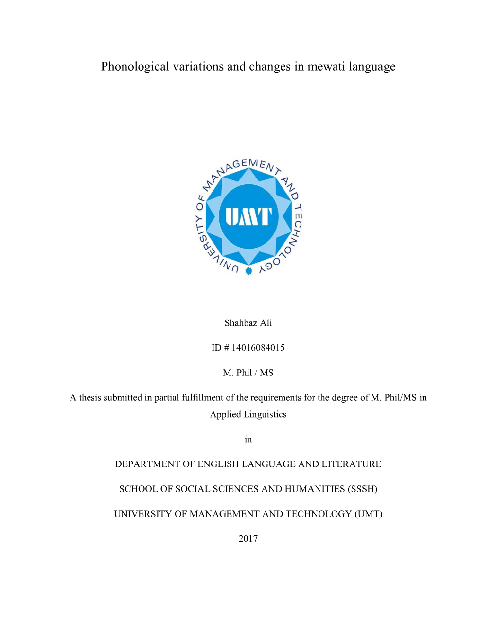 Phonological Variations and Changes in Mewati Language