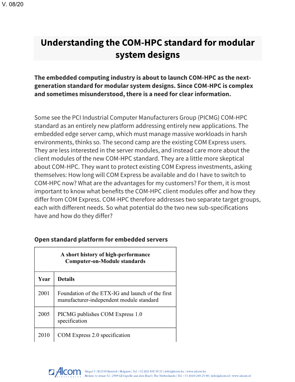 Understanding the COM-HPC Standard for Modular System Designs