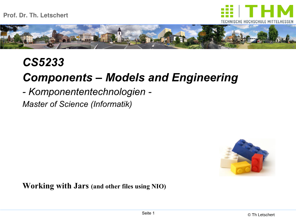 CS5233 Components – Models and Engineering - Komponententechnologien - Master of Science (Informatik)