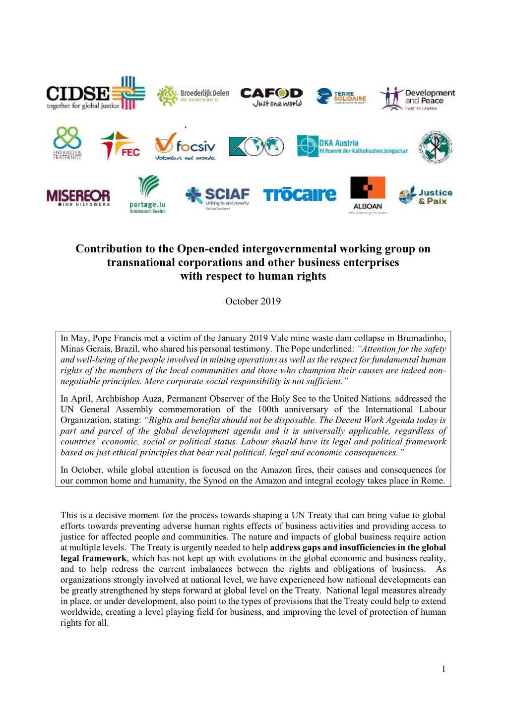 Contribution to the Open-Ended Intergovernmental Working Group on Transnational Corporations and Other Business Enterprises with Respect to Human Rights