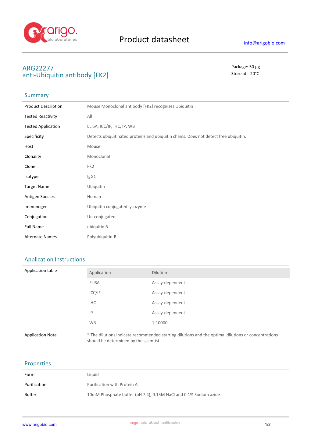 Anti-Ubiquitin Antibody [FK2] (ARG22277)