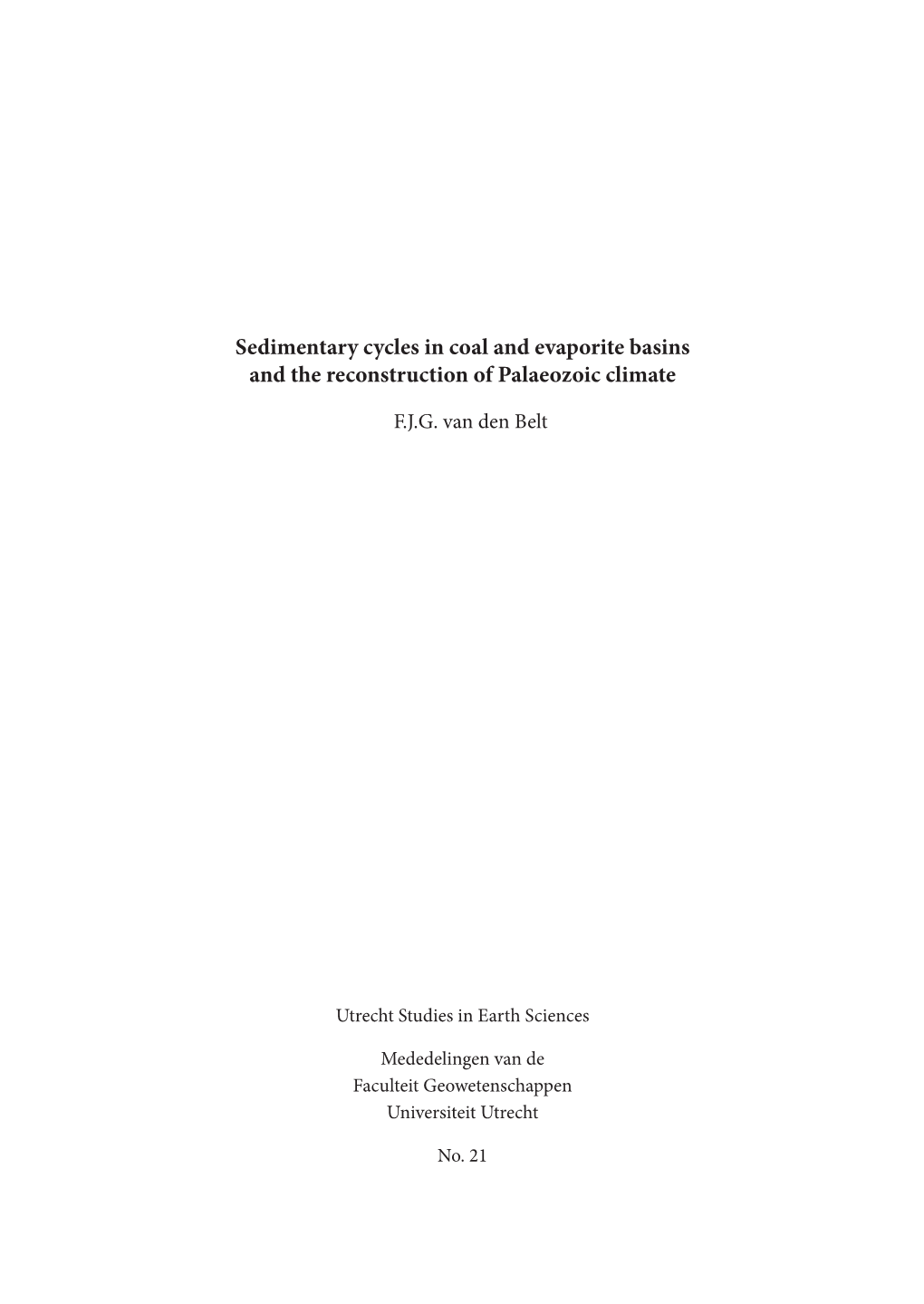 Sedimentary Cycles in Coal and Evaporite Basins and the Reconstruction of Palaeozoic Climate