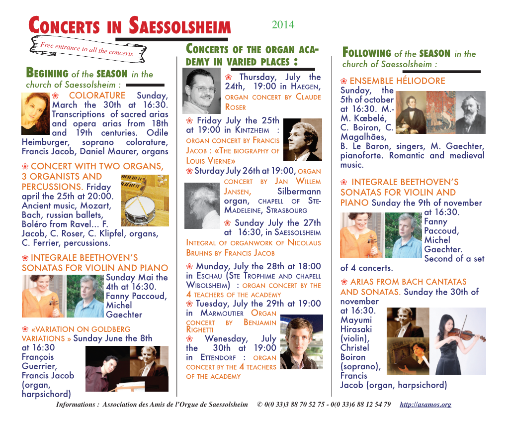 Concerts in Saessolsheim