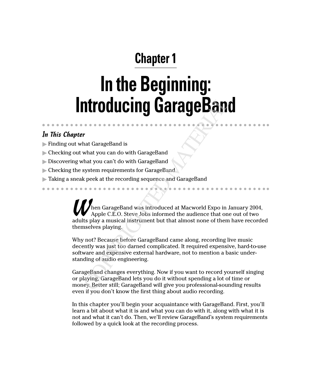 In the Beginning: Introducing Garageband