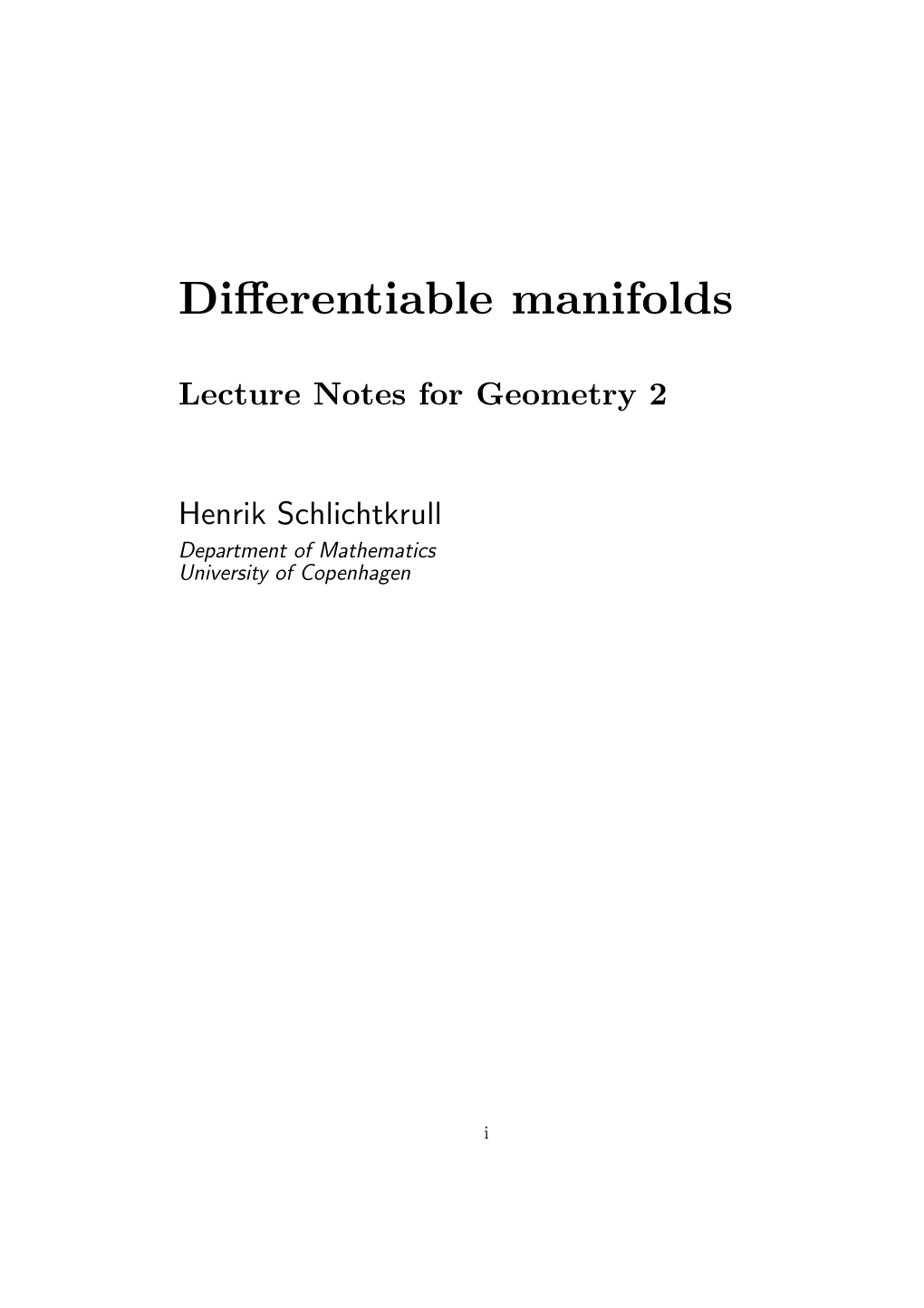 Differentiable Manifolds