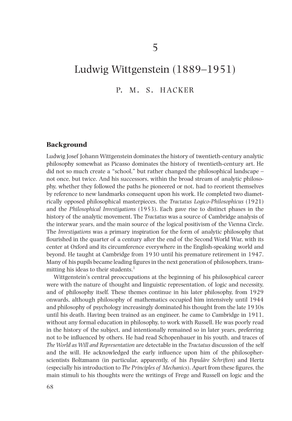 5 Ludwig Wittgenstein (1889–1951)