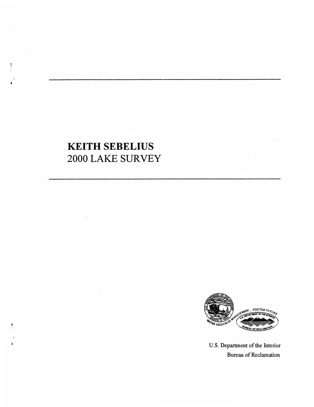 Keith Sebeliijs 2000 Lake Survey