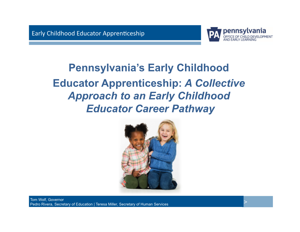 Pennsylvania's Early Childhood Educator Apprenticeship: A
