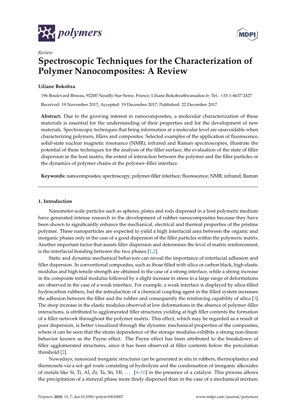 Spectroscopic Techniques for the Characterization of Polymer Nanocomposites: a Review