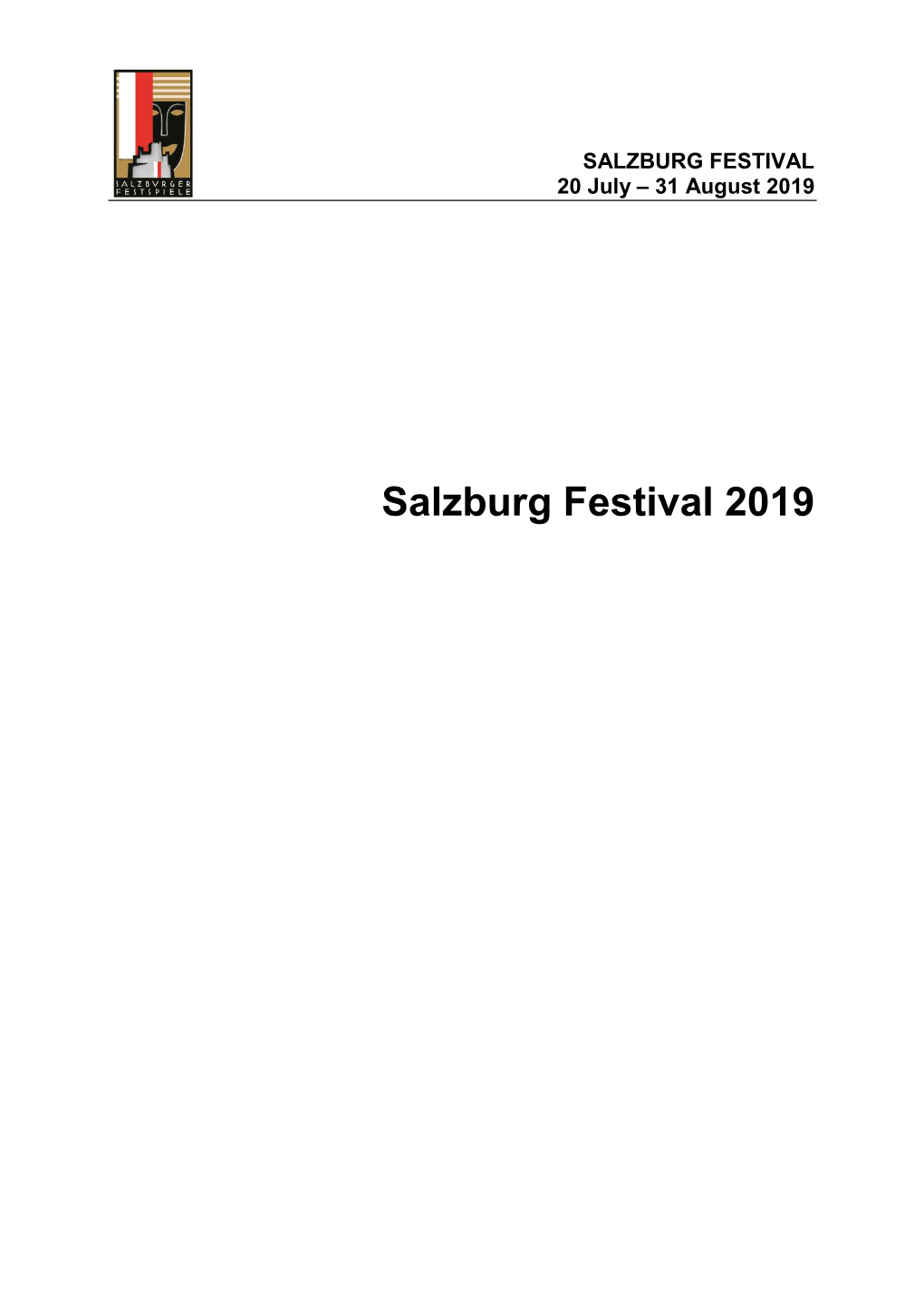 Salzburg Festival 2019