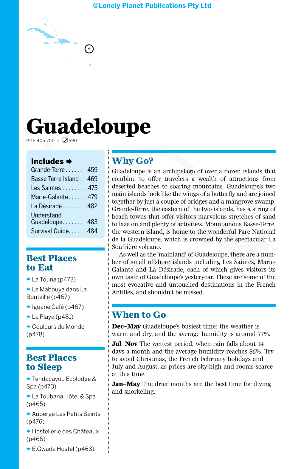 Guadeloupe% POP 405,700 / 590