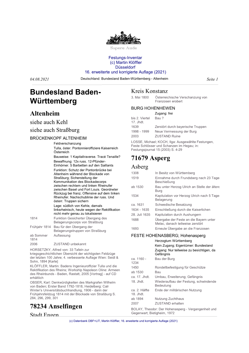 Baden-Württemberg - Altenheim Seite 1 Bundesland Baden- Kreis Konstanz 3