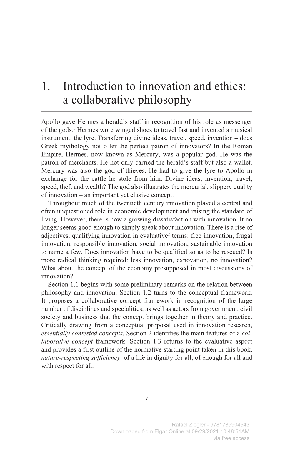 1. Introduction to Innovation and Ethics: a Collaborative Philosophy