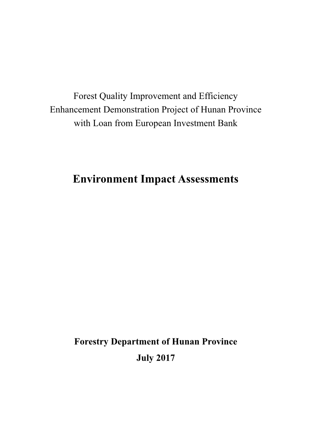 Environment Impact Assessments