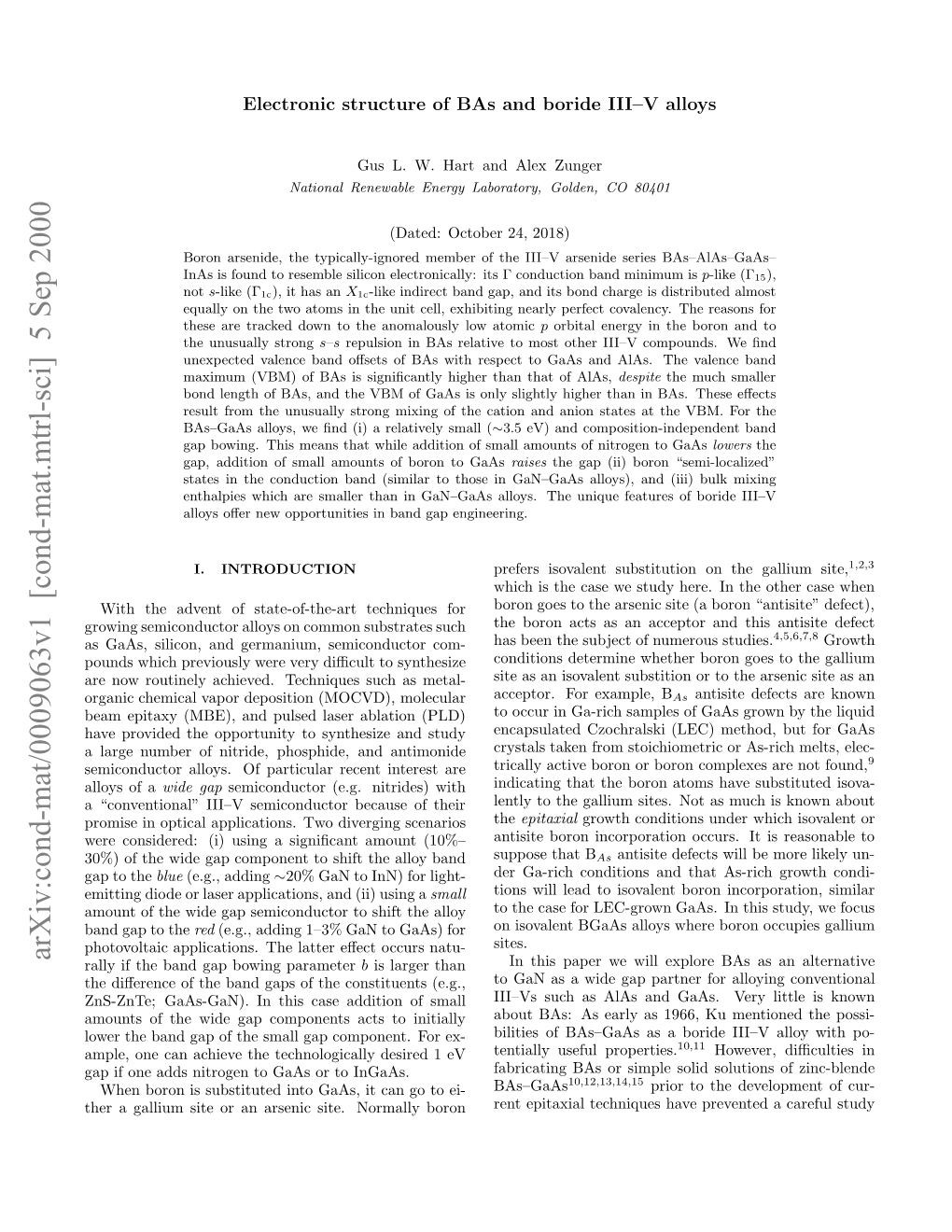 Bas and Boride III-V Alloys