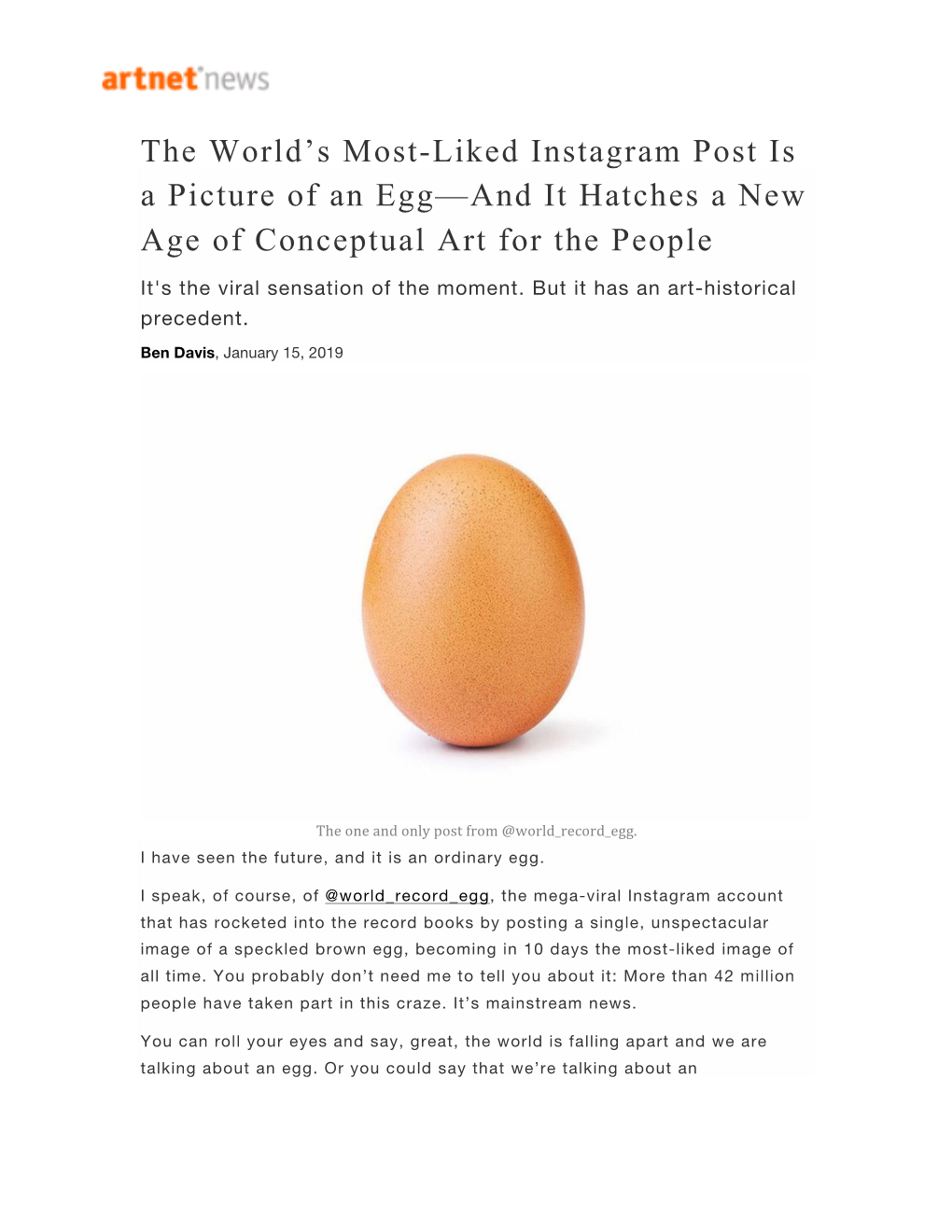 The World's Most-Liked Instagram Post Is a Picture of an Egg—And It