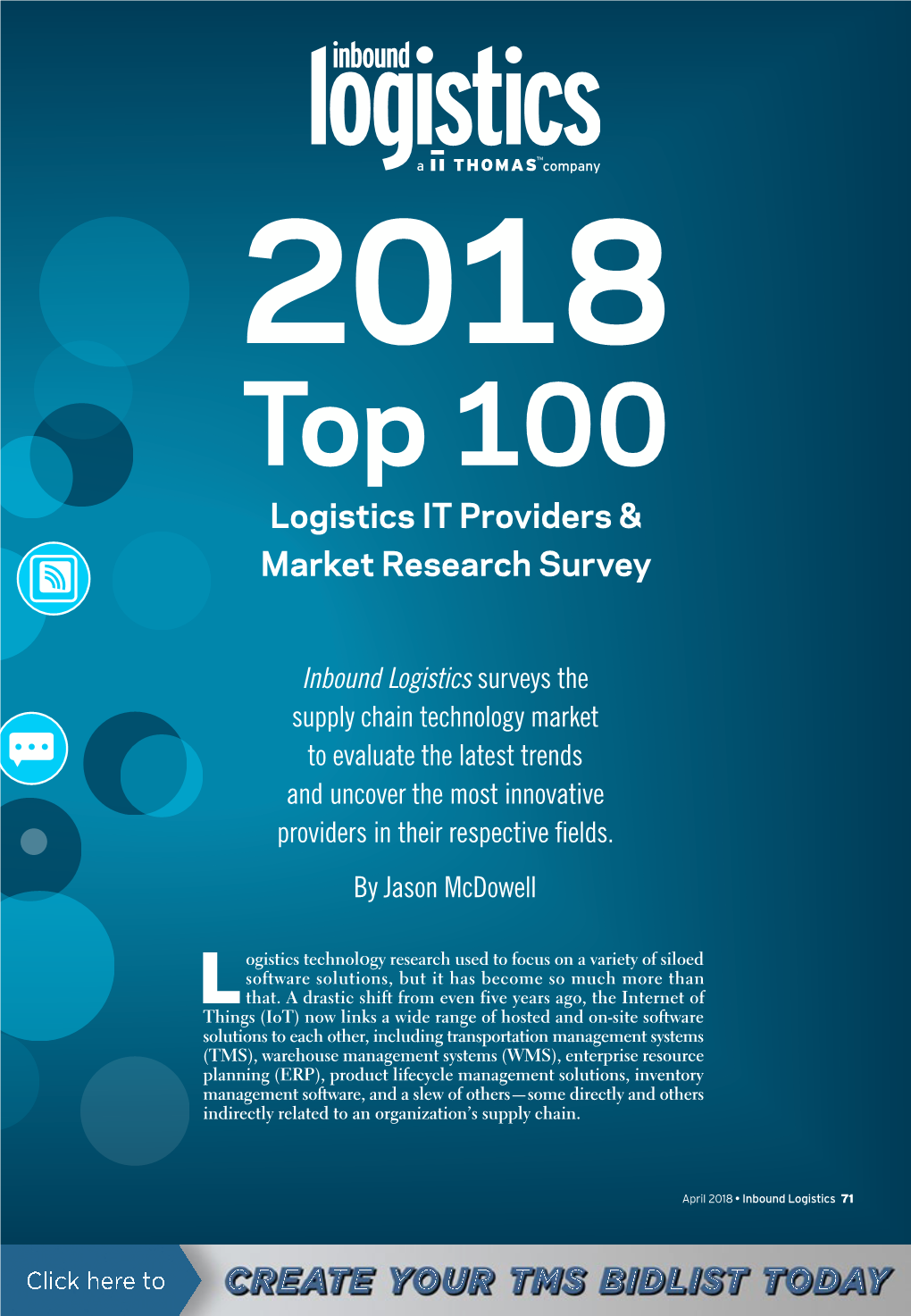Top 100 Logistics IT Providers and Market Research Survey