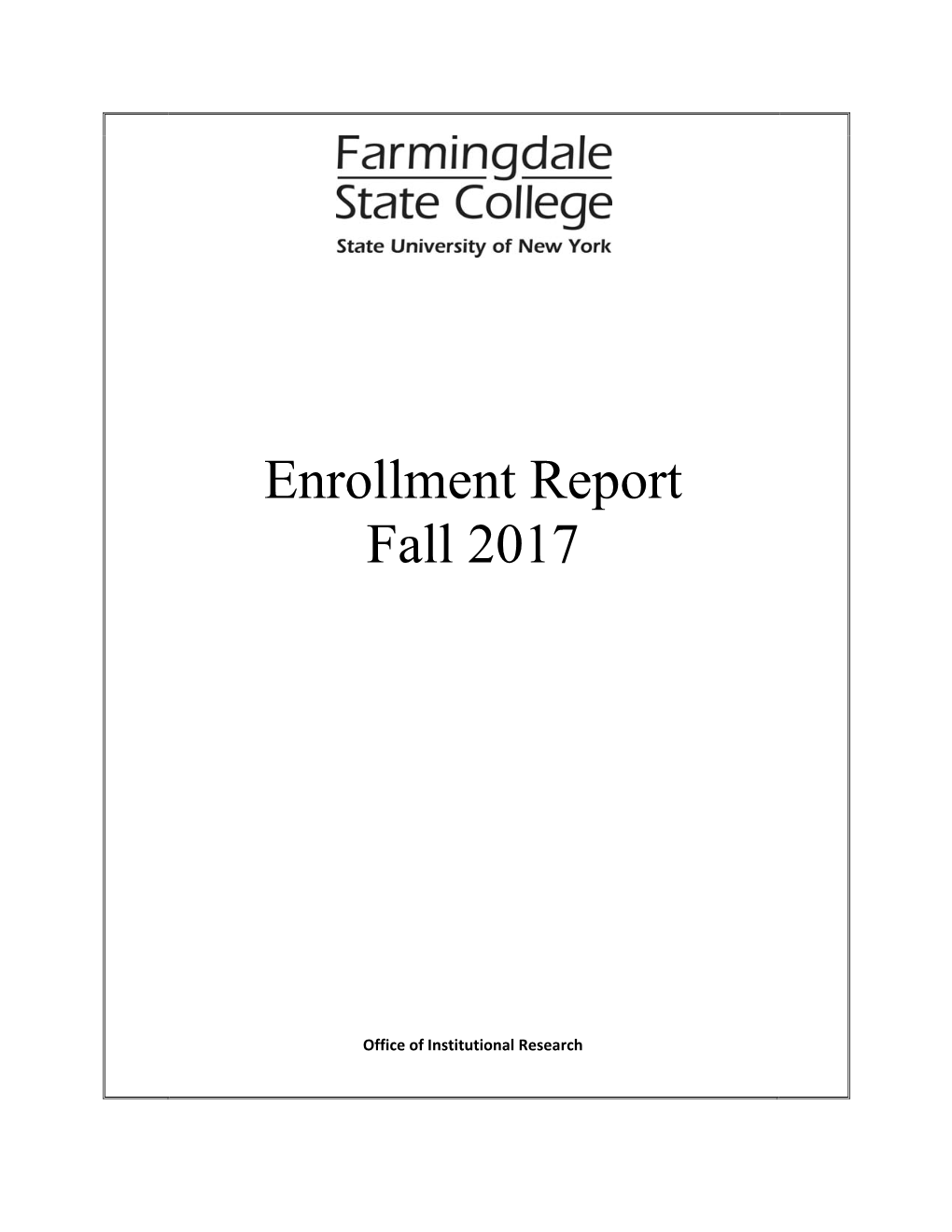 Enrollment Report Fall 2017