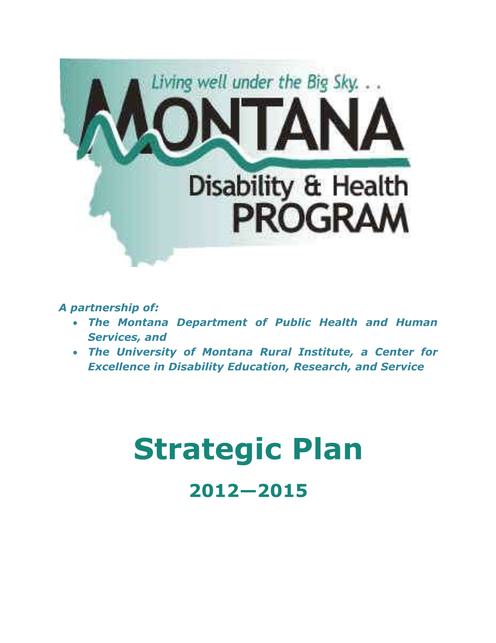 Strategic Plan, Montana Disability and Health Program