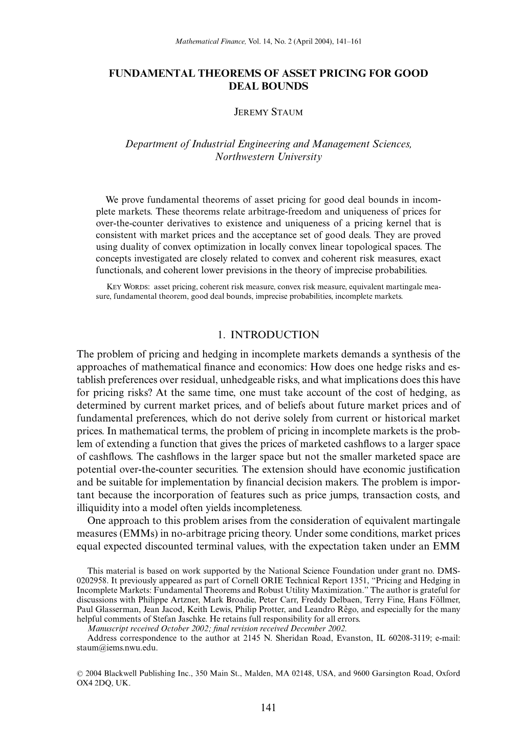 Fundamental Theorems of Asset Pricing for Good Deal Bounds