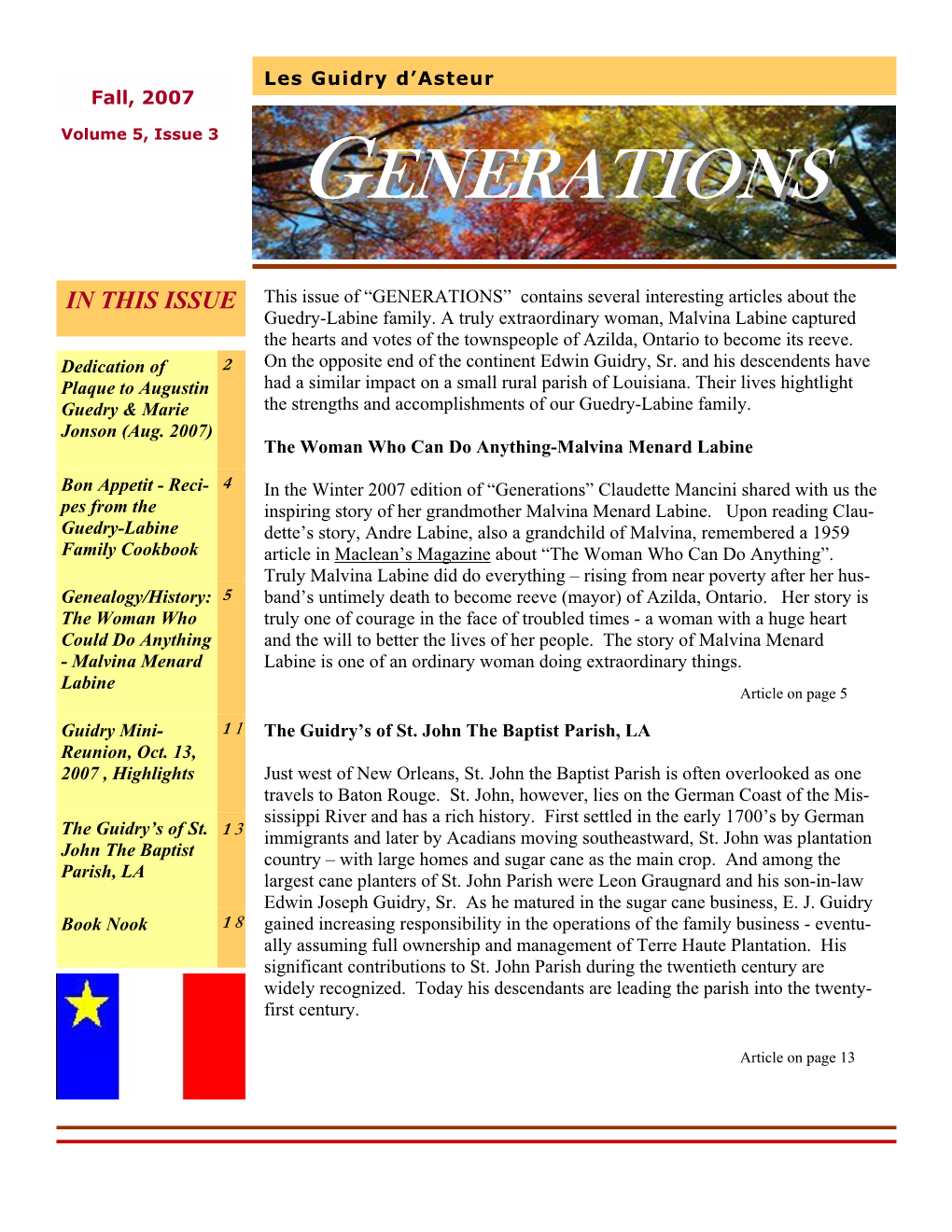 Fall 2007 Newsletter