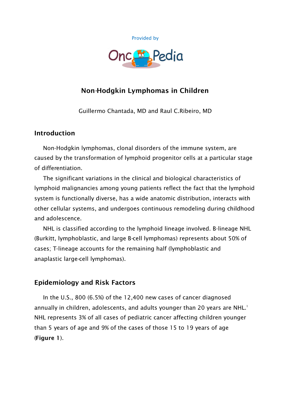 Non-Hodgkin Lymphomas in Children