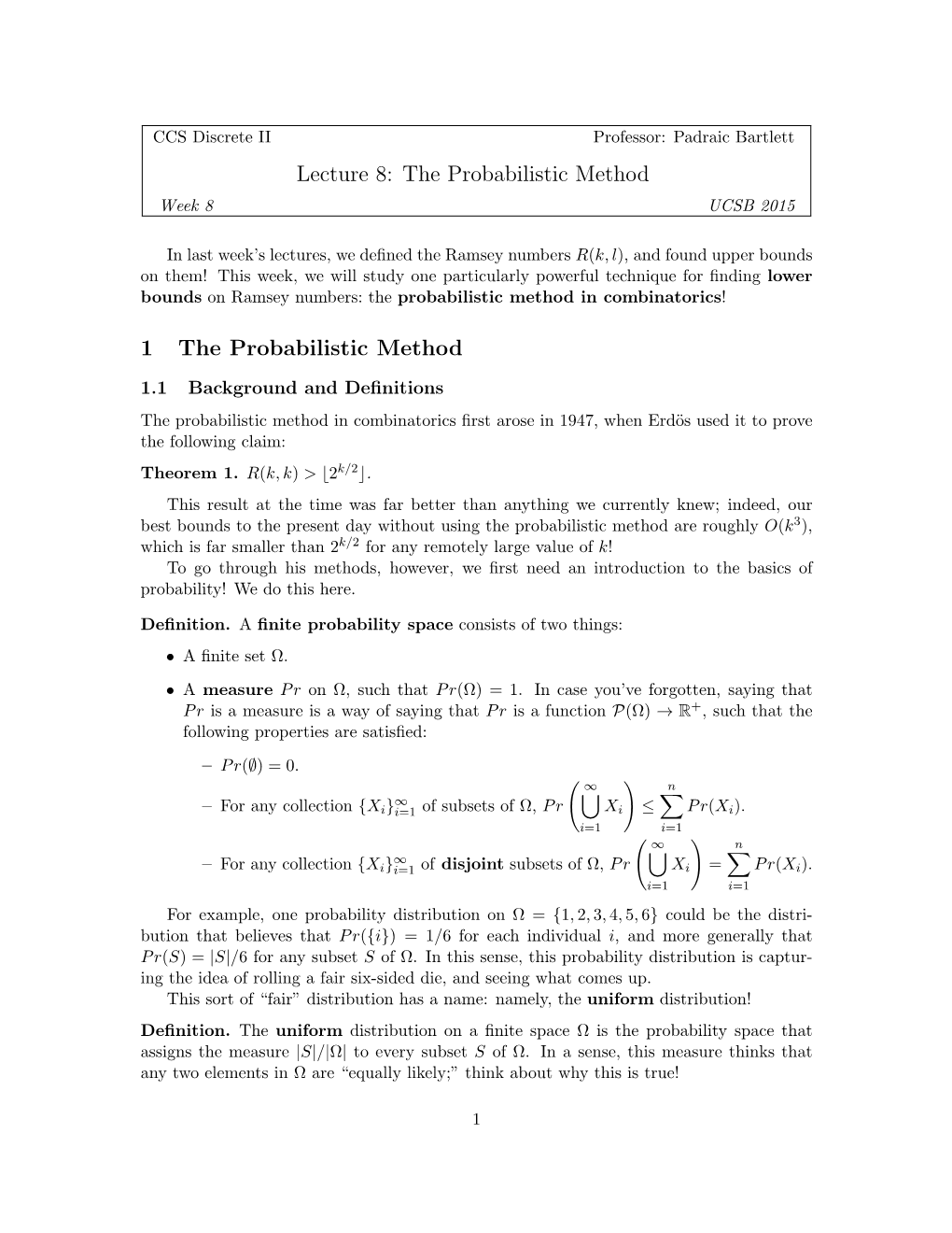 The Probabilistic Method in Graph Theory