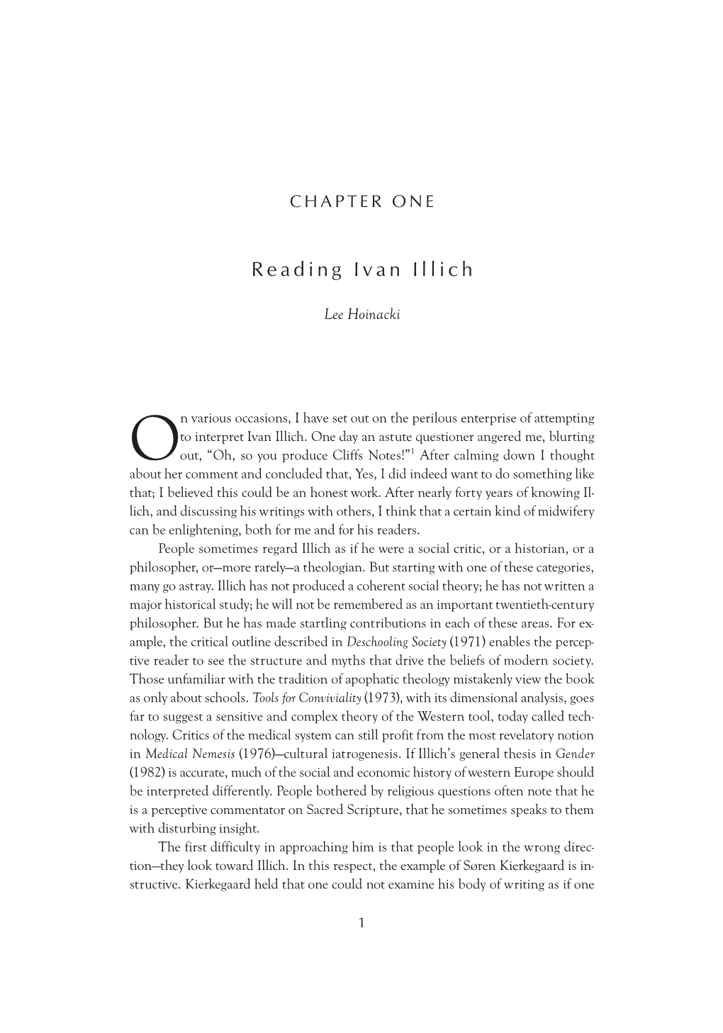 Reading Ivan Illich