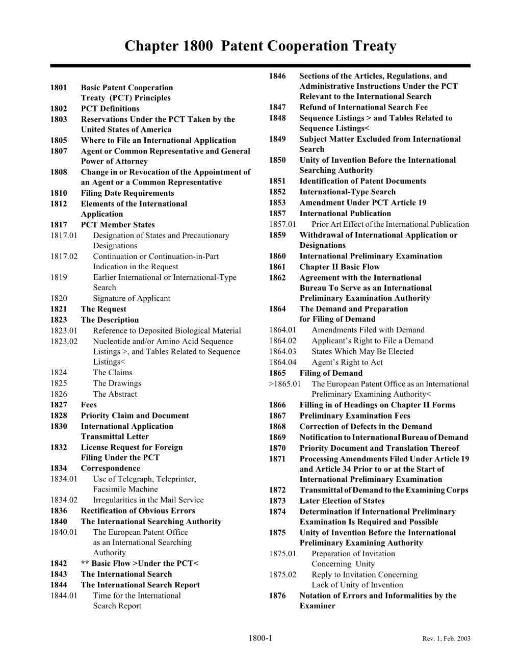 Chapter 1800 Patent Cooperation Treaty