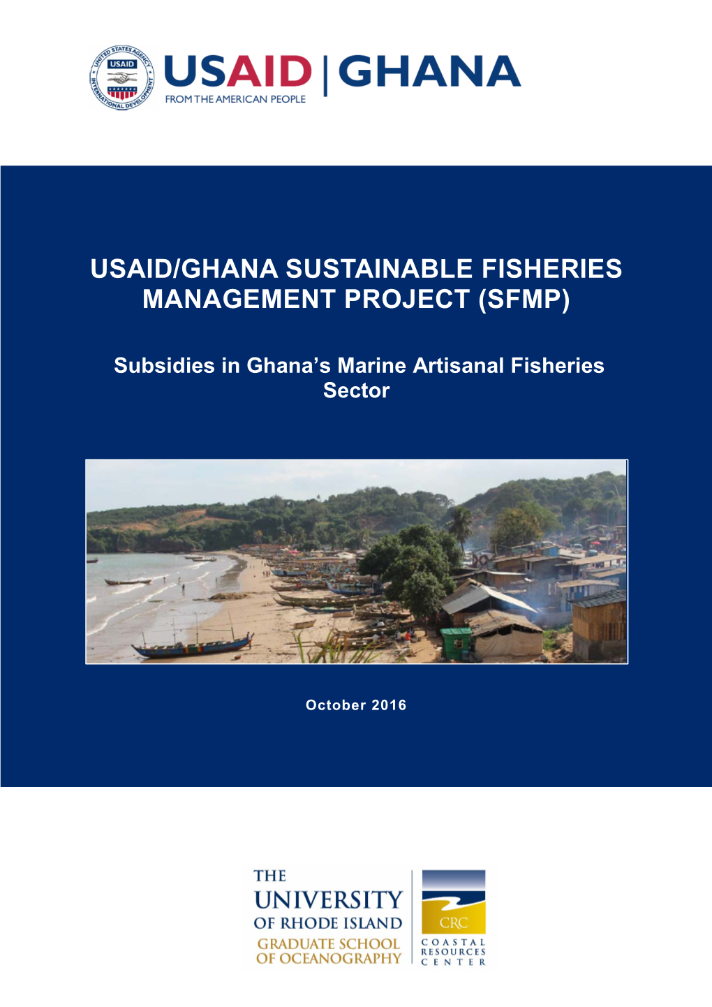 Subsidies in Ghana's Marine Artisanal Fisheries Sector