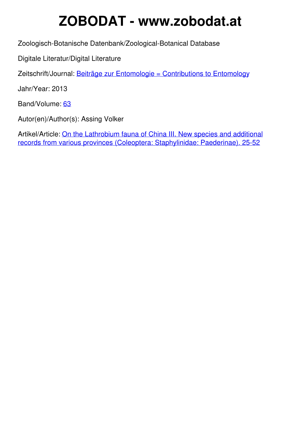 On the Lathrobium Fauna of China III. New Species and Additional Records from Various Provinces (Coleoptera: Staphylinidae: Paederinae)