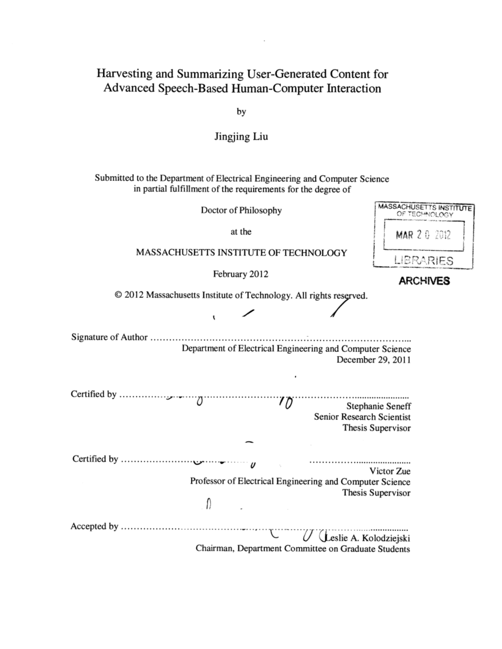 Harvesting and Summarizing User-Generated Content for Advanced Speech-Based Human-Computer Interaction