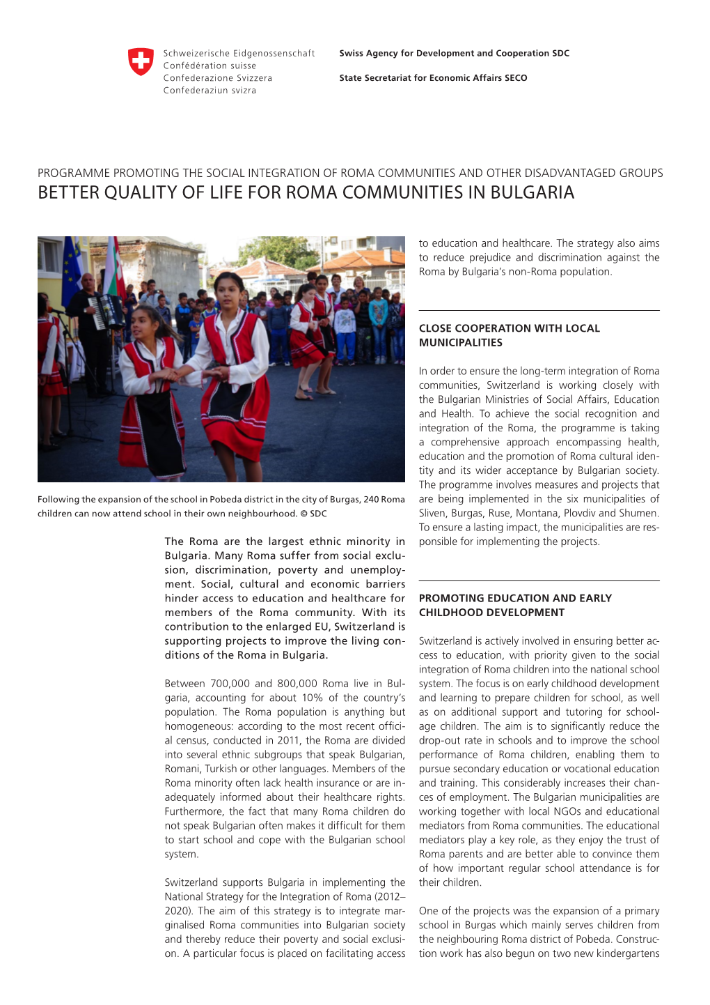 Better Quality of Life for Roma Communities in Bulgaria