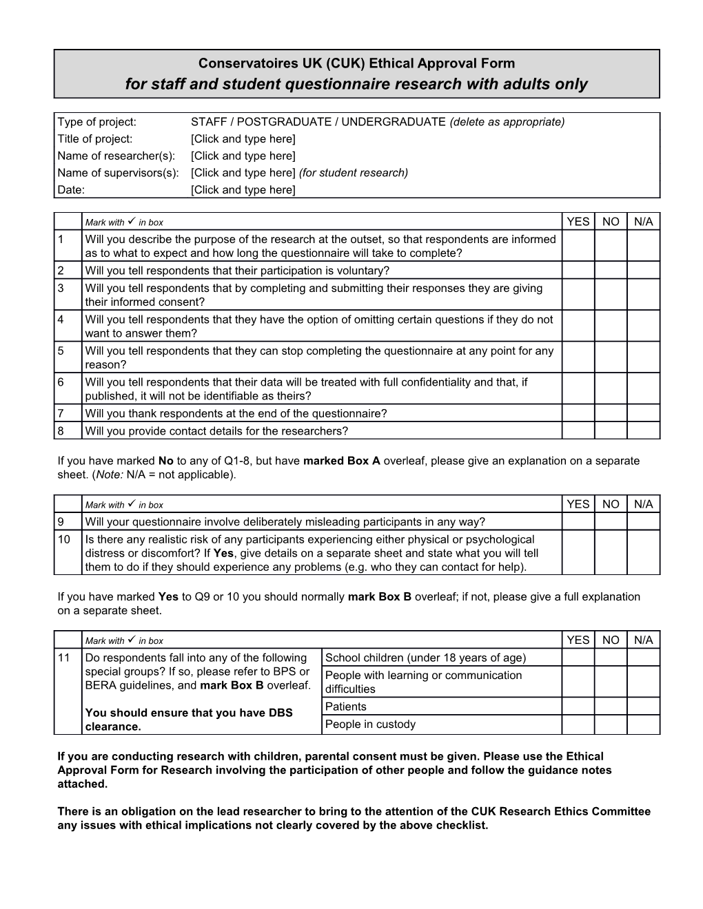 Ethical Principles For Conducting Research With Human Participants