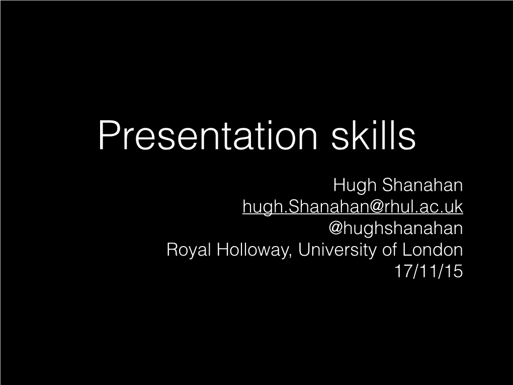 Presentation Skills