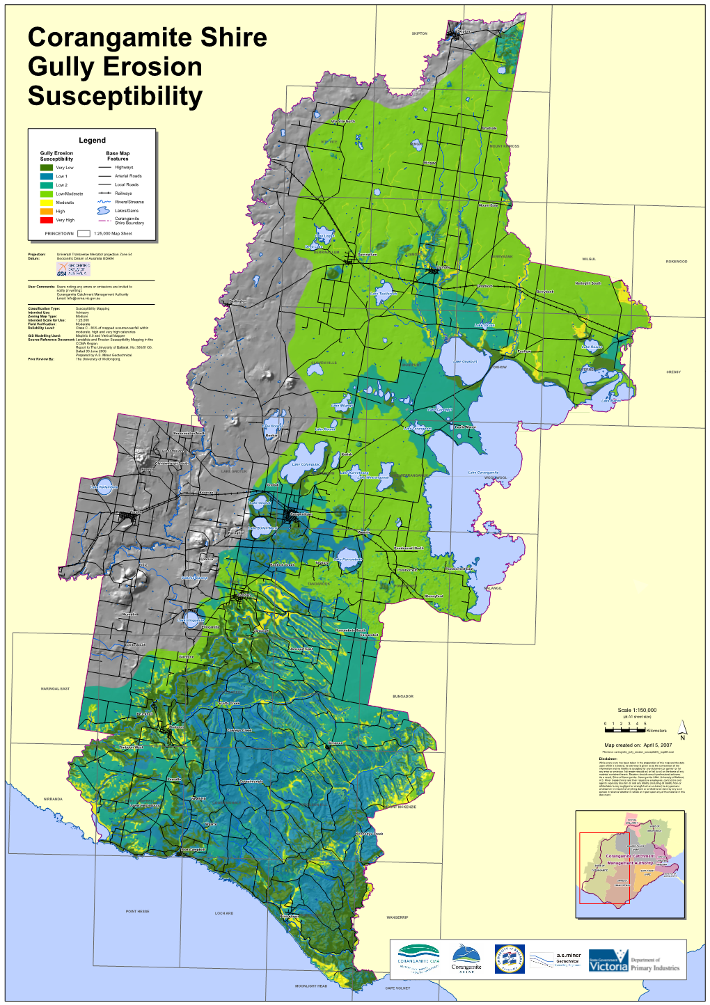 Corangamite Shire Gully Erosion Susceptibility