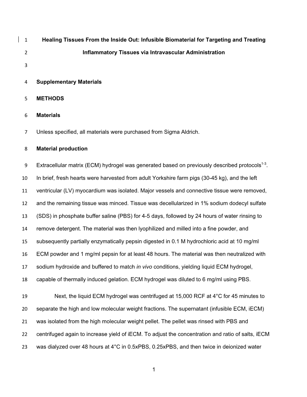 Extracellular Matrix for Intravascular Infusion V29 Supplement Klc Clean