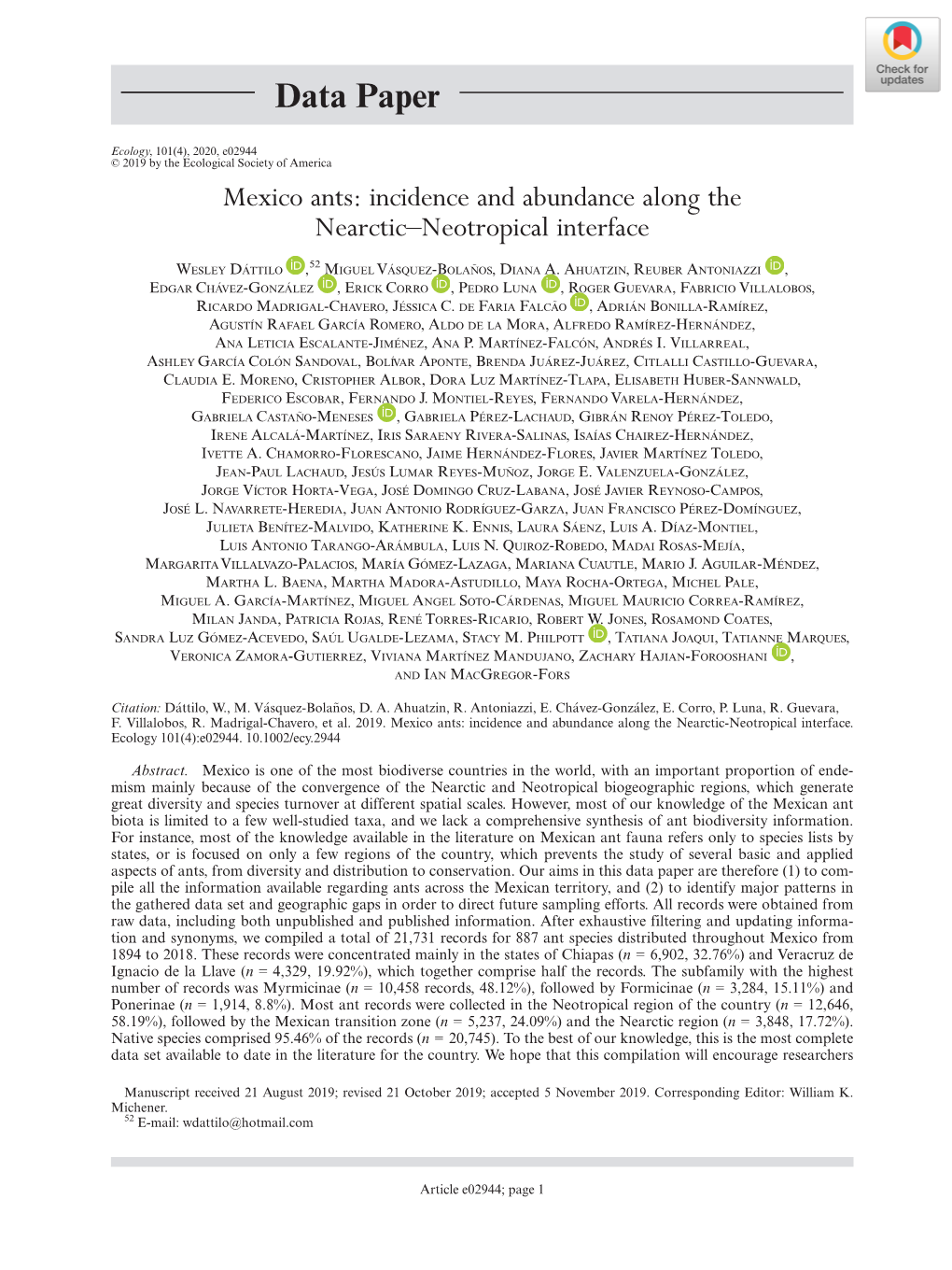 Mexico Ants: Incidence and Abundance Along the Nearctic–Neotropical Interface