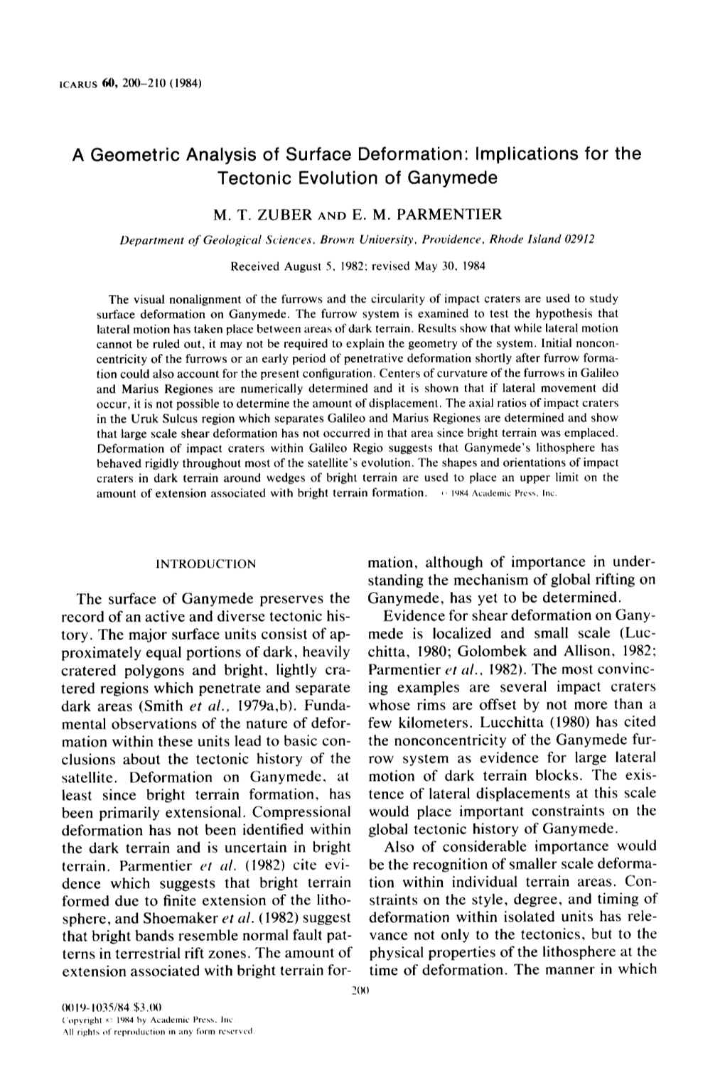 A Geometric Analysis of Surface Deformation: Implications for the Tectonic Evolution of Ganymede