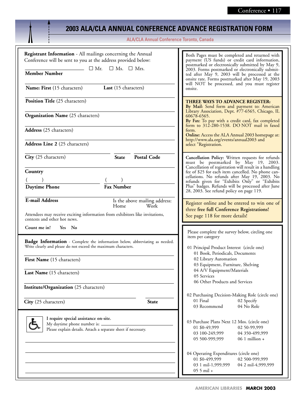 Printable Registration Form