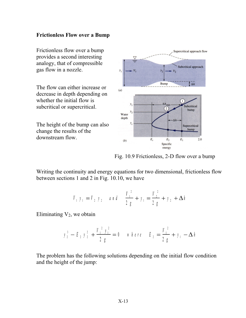 Frictionless Flow Over a Bump