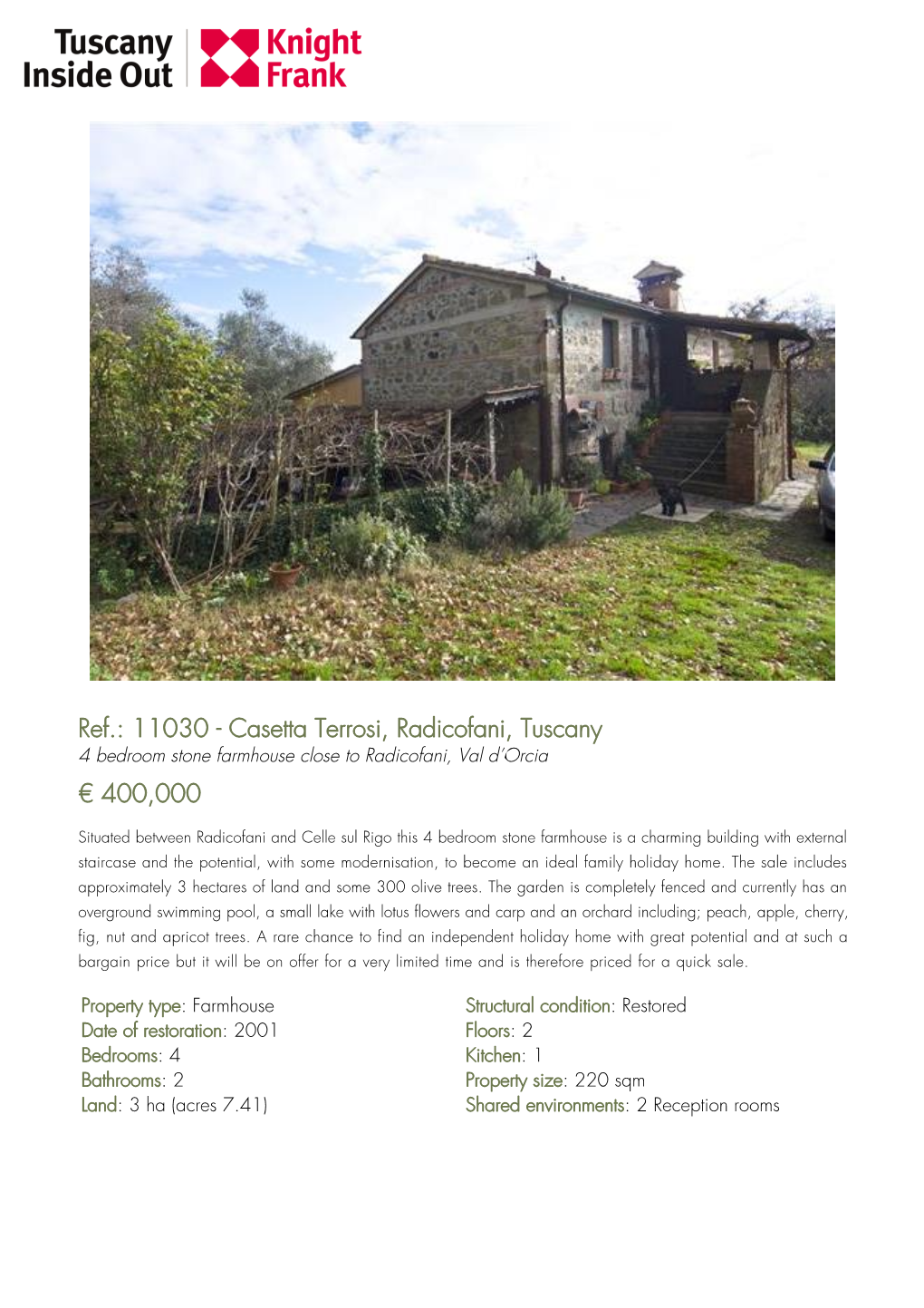 11030 - Casetta Terrosi, Radicofani, Tuscany 4 Bedroom Stone Farmhouse Close to Radicofani, Val D’Orcia