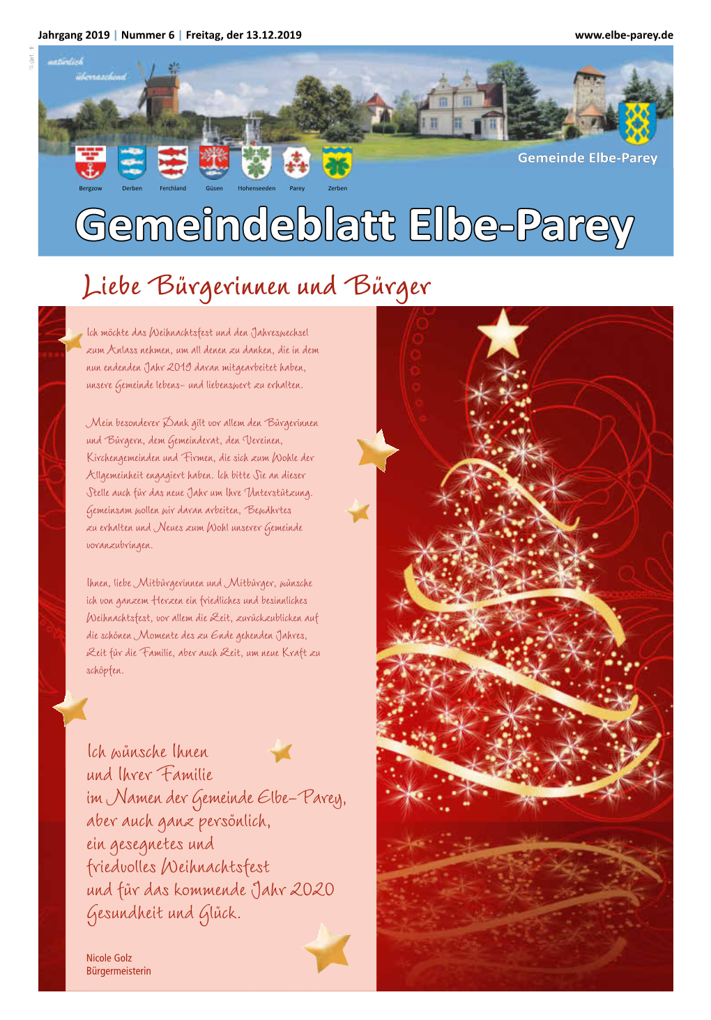 Gemeindeblatt Elbe-Parey Liebe Bürgerinnen Und Bürger