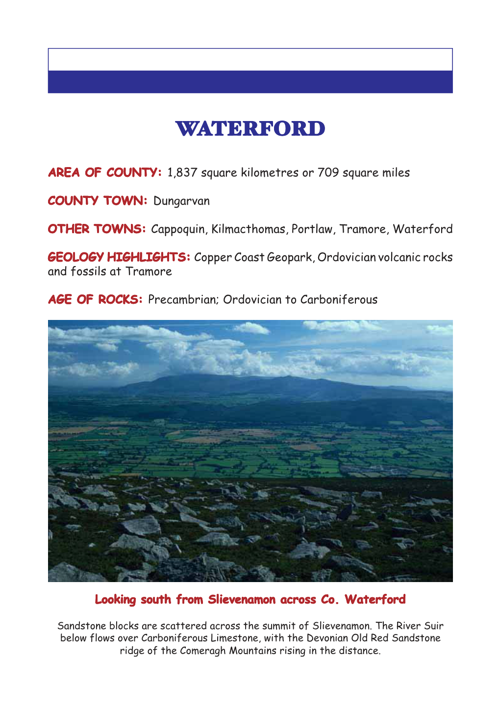 Waterford: COUNTY GEOLOGY of IRELAND 1