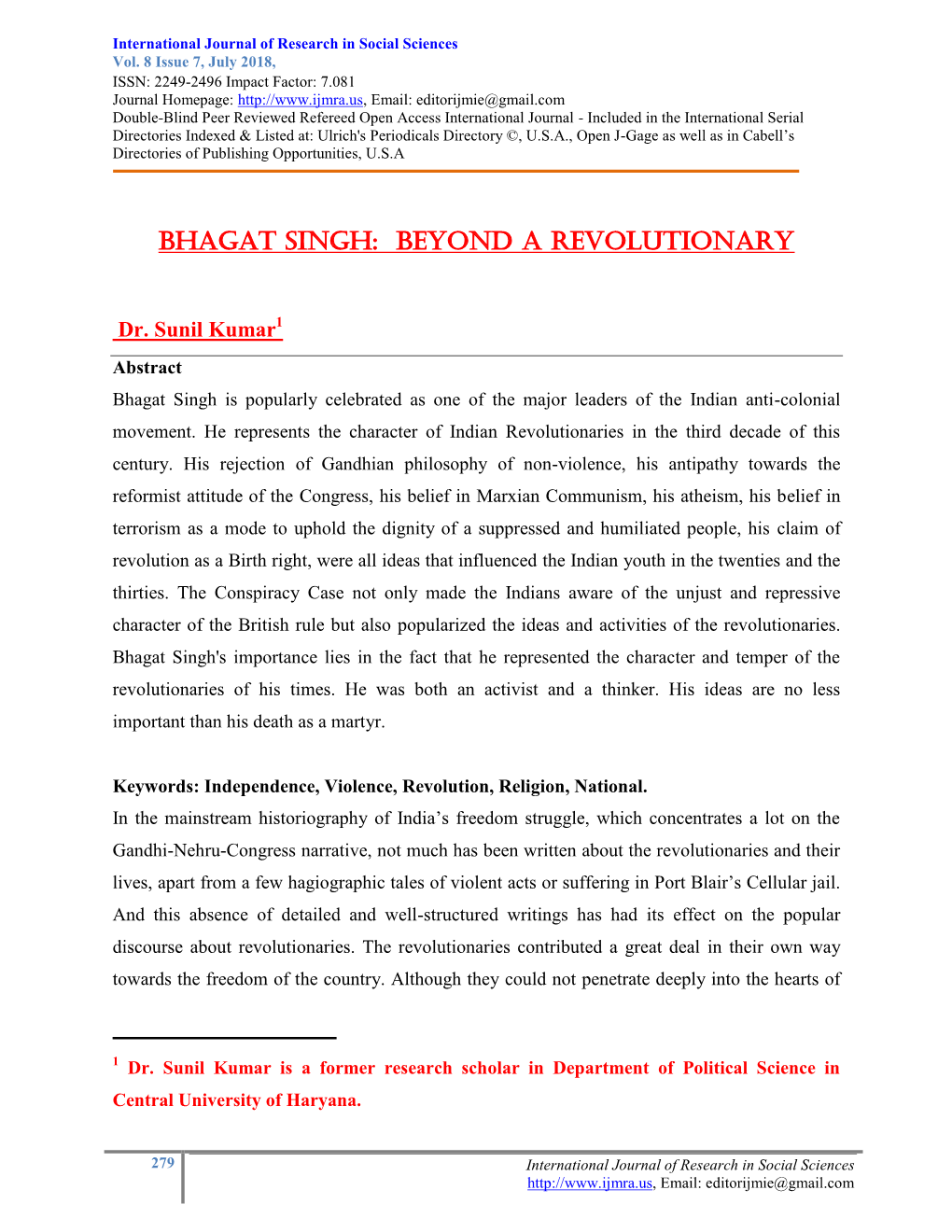 Bhagat Singh: Beyond a Revolutionary