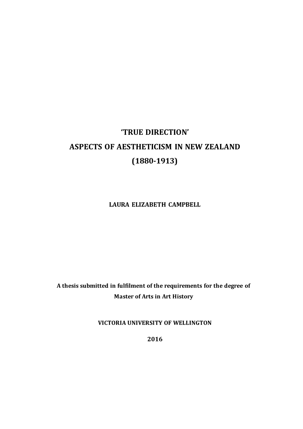 Aspects of Aestheticism in New Zealand (1880-1913)