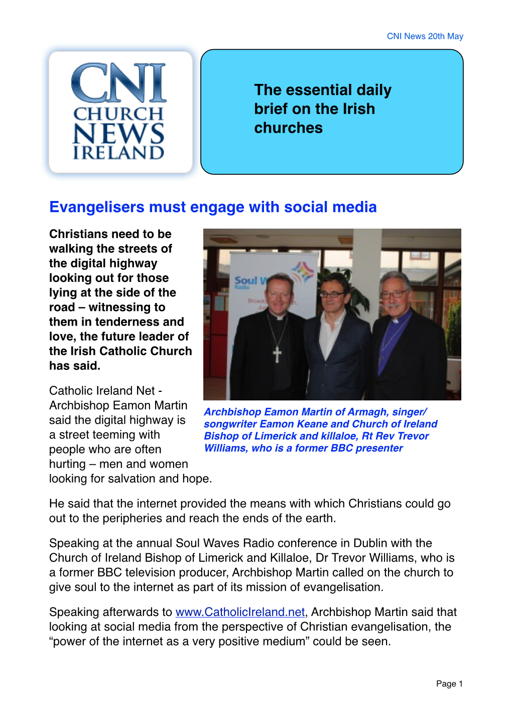 CNI News 20Th May