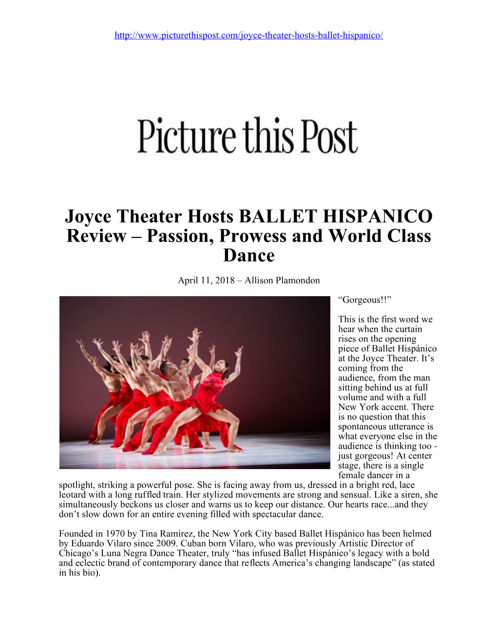Joyce Theater Hosts BALLET HISPANICO Review – Passion, Prowess and World Class Dance