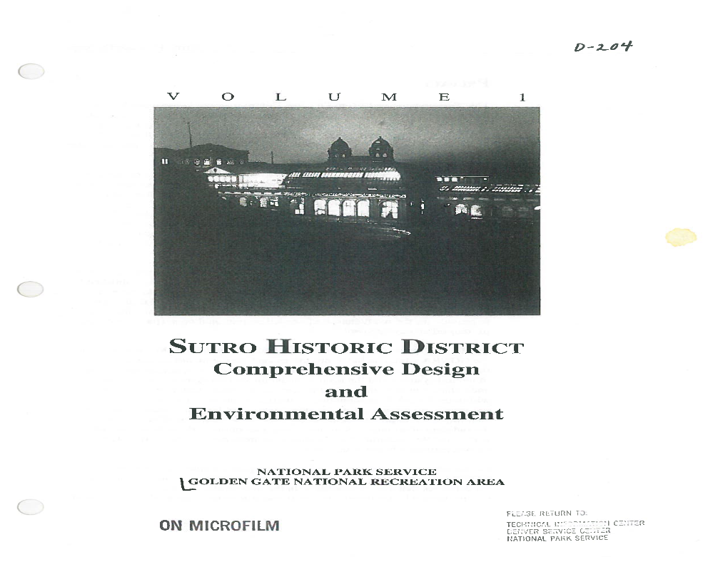 SUTRO HISTORIC DISTRICT Comprehensive Design and Environmental Assessment